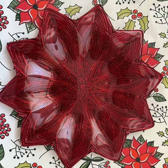 Festive Red Poinsettia Plates - Picture 2 of 8